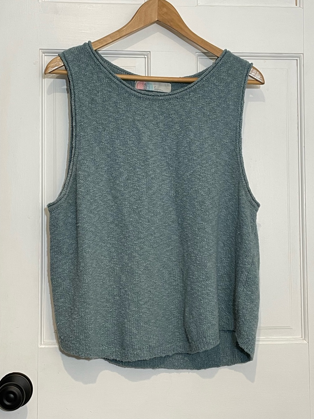 Free People Textured Sleeveless knit Tank in Seafoam L beach, knit, cottagecore